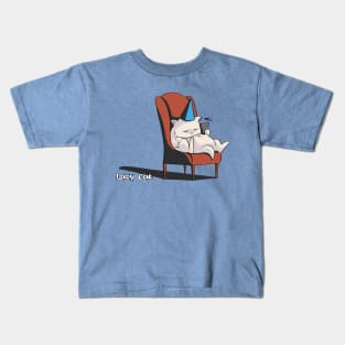 Lazy Cat Party Time Kids T-Shirt